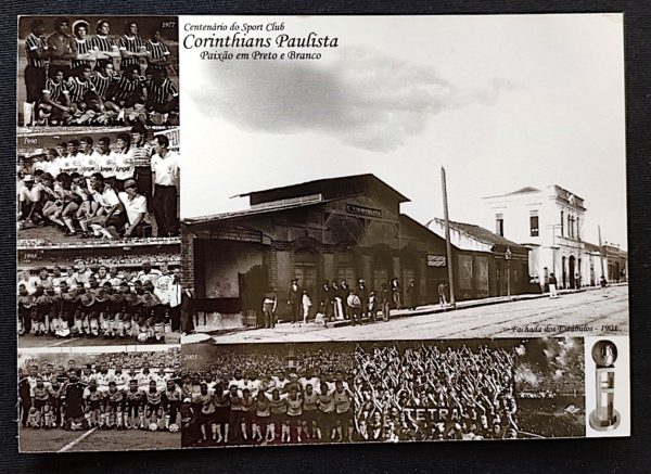 Cartão Postal Oficial dos Correios 2010 Corinthians Futebol Paixão em Preto e Branco 1