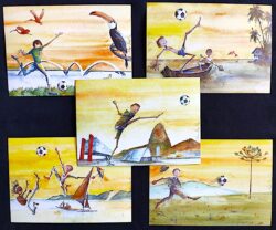Cartao Postal Oficial dos Correios 2014 Copa do Mundo Arte do Futebol