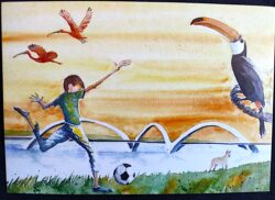 Cartao Postal Oficial dos Correios 2014 Copa do Mundo Arte do Futebol