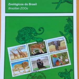 Edital 2007 16 Zoologicos do Brasil Leao Macacao Elefante Tigre Sem Selo