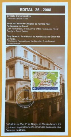 Edital 2008 25 200 Anos Família Real Administração Geral dos Correios Sem Selo