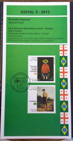 Edital 2013 05 Brasil Relações Diplomáticas Georgia Bandeira Arte Pintura Quadro Sem Selo