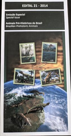 Edital 2014 21 Animais Pre-historicos do Brasil Dinossauro Sem Selo