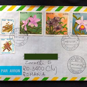 Envelope Circulado 1996 Brasil Orquídeas