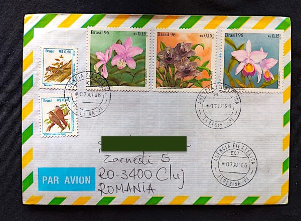 Envelope Circulado 1996 Brasil Orquideas 1