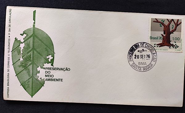 Envelope FDC 094 Preservação do Meio Ambiente 1976 CPD SMA Santa Maria RS