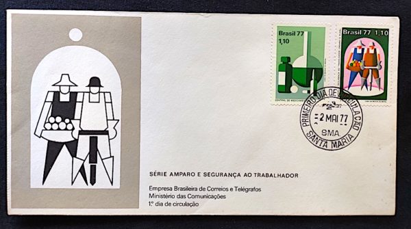 Envelope FDC 118 Série Amparo e Segurança ao Trabalhador CPD SMA Santa Maria RS