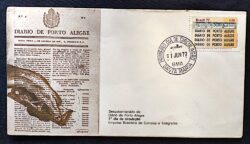 Envelope FDC 120 Diário de Porto Alegre 1977 CPD SMA Santa Maria RS