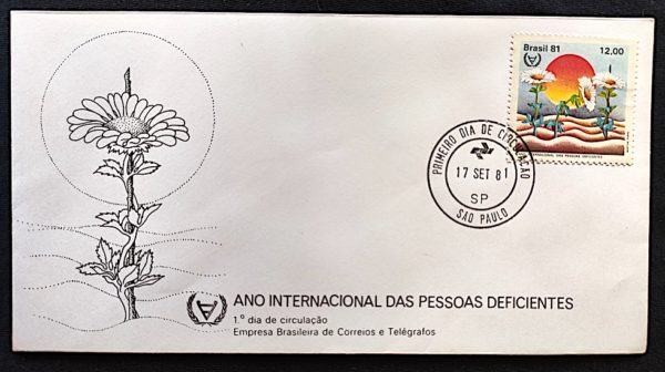 Envelope FDC 230 Ano Internacional das Pessoas Deficientes Saúde 1981 CPD SP