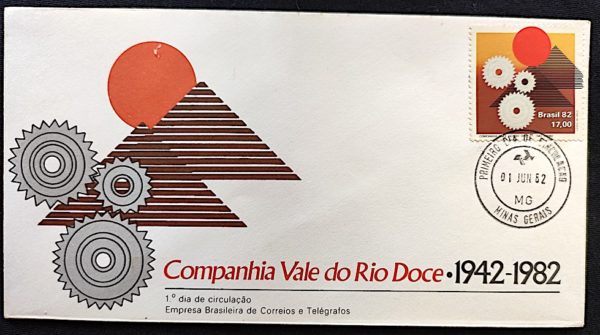 Envelope FDC 253 Companhia Vale do Rio Doce Economia 1982 CPD MG