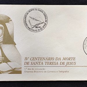 Envelope FDC 265 Santa Teresa de Jesus Religião 1982 CBC e CPD RJ 01