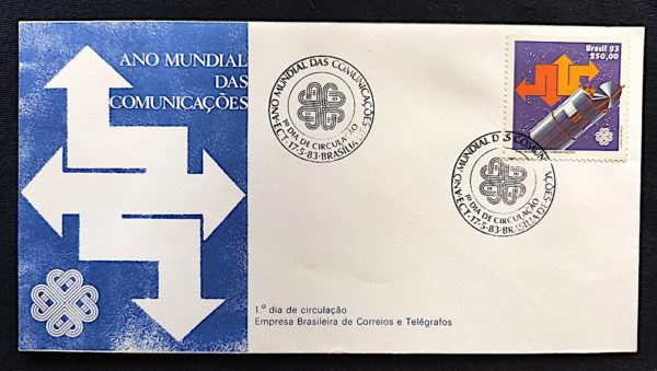 Envelope FDC 286 Ano Mundial das Comunicações 1983 CBC DF Brasília