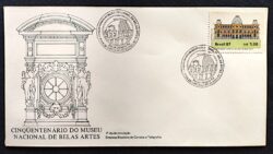 Envelope FDC 415 Museu Nacional de Belas Artes 1987 CBC RJ