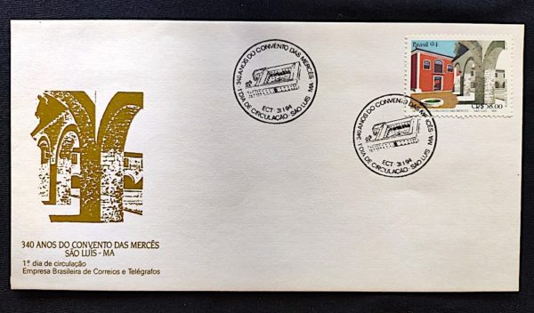 Envelope FDC 606 Convento das Mercês Religião 1994 CBC MA