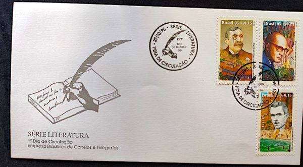 Envelope FDC 628 Literatura Brasilera Drummond 1994 CBC RJ