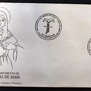 Envelope FDC 630 Santa Clara de Assis Religiao 1994 CBC Brasilia