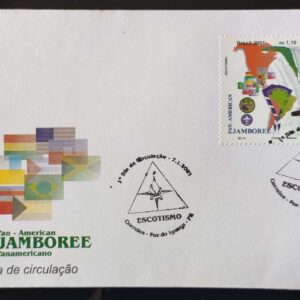 Envelope FDC 701 Selo C 2361 Jamboree Escotismo Foz do Iguaçu 2001 CBC PR