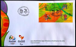 Envelope FDC Selos da 1a Emissao Olimpiadas Rio 2016