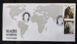 Envelope FDC Selo 3592 Relacoes Diplomaticas Brasil Eslovenia Cavalo 2016