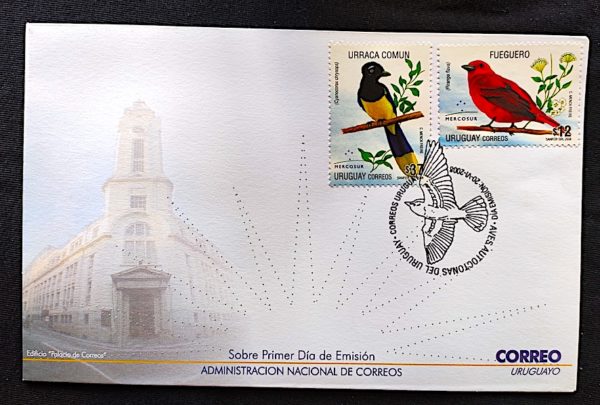 Envelope FDC Uruguai Ave Pássaro 2008 1