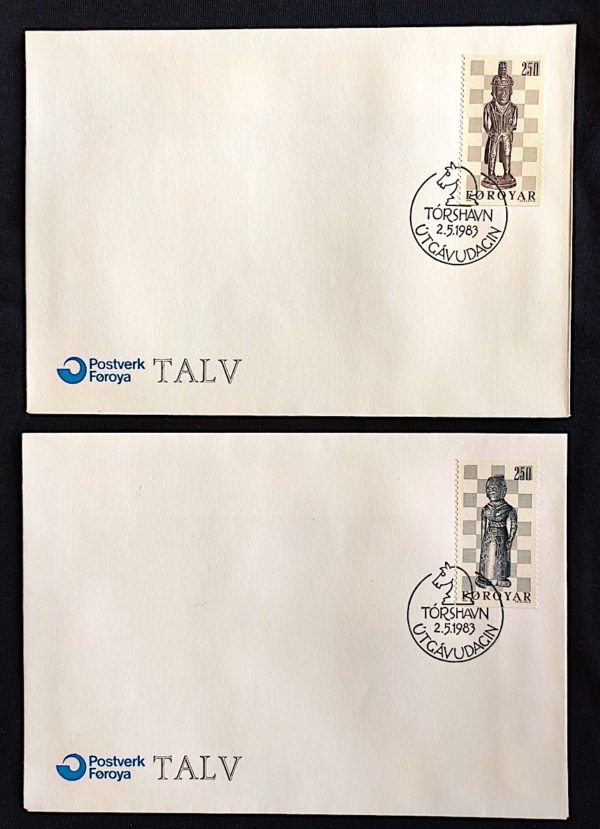 Envelope FDC Xadrez Ilhas Faroé Cavalo Foroyar 1983