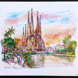 Poster Espanha Barcelona Pintura Igreja da Sagrada Família