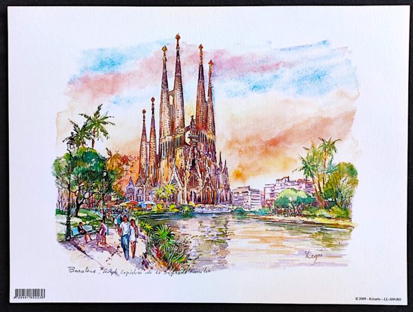 Poster Espanha Barcelona Pintura Igreja da Sagrada Família