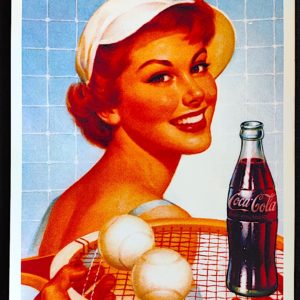 Poster Pin Up Mulher Coca Cola Tênis