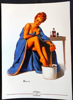 Poster Pin Up Mulher Lavando os Pés