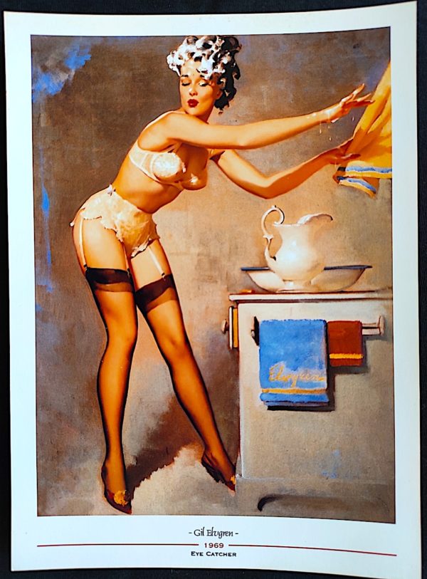 Poster Pin Up Mulher Secando as Mãos