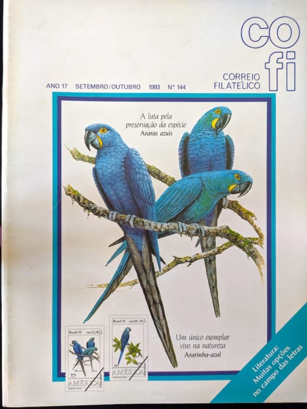 Revista COFI Correio Filatélico 1993 Ano 17 Número 144 Arara Azul