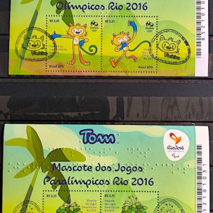 B 187 e 188 Bloco Mascote dos Jogos Olímpicos Vinicius e Paralímpicos Tom Olimpíadas 2015 CBC RJ