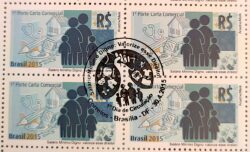 C 3463 Selo Salario Minimo Economia Dinheiro 2015 Quadra CBC Brasilia