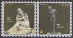 C 3569 Selo Relacoes Diplomaticas Brasil Romenia Arte Escultura 2015