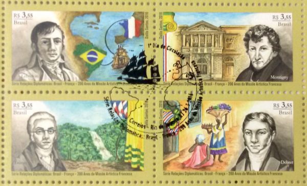 C 3583 Selo Brasil - França 200 Anos Missão Artística Francesa 2016 CBC RJ