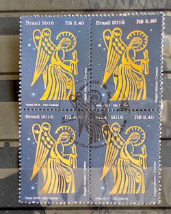 C 3654 Selo Natal Anjo Gabriel Religiao 2016 Quadra CBC SP São José do Rio Preto