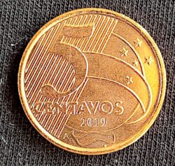 Moeda 5 Centavos de Real 2019 Flor de Cunho