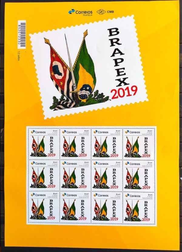 PB 122 Selo Personalizado Brapex 2019 Brapex BANDEIRA Folha G