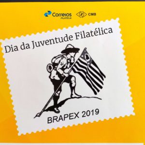 PB 123 Selo Personalizado Básico Brapex 2019 Juventude Filatélica Bandeira Vinheta G