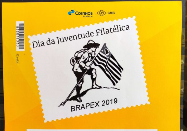 PB 123 Selo Personalizado Básico Brapex 2019 Juventude Filatélica Bandeira Vinheta G