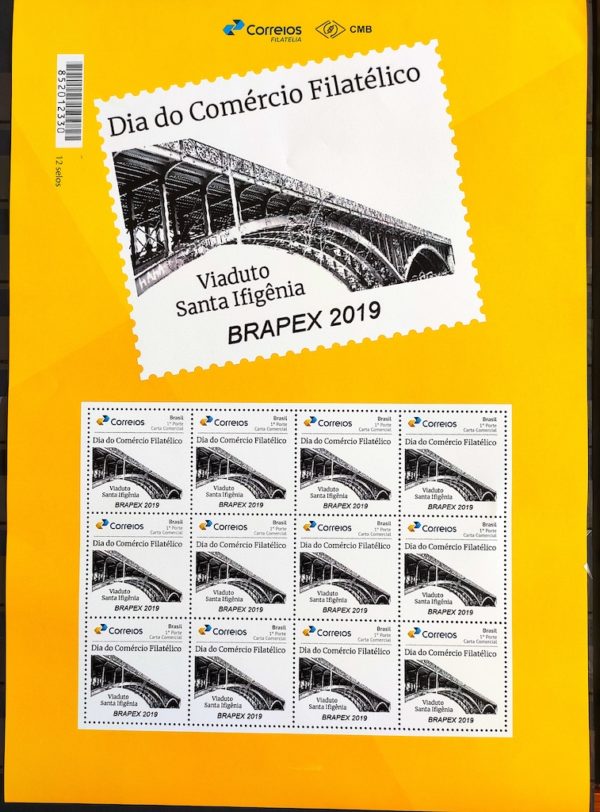 PB 124 Selo Personalizado Básico BRAPEX 2019 Comércio Filatélico Folha G