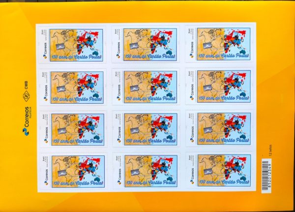 PB 128 Selo Personalizado Básico 150 Anos do Cartão Postal 2019 Folha G