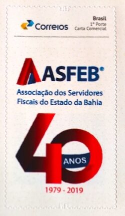 PB 148 Selo Personalizado 40 Anos da ASFEB Associação dos Servidores Fiscais da Bahia 2020