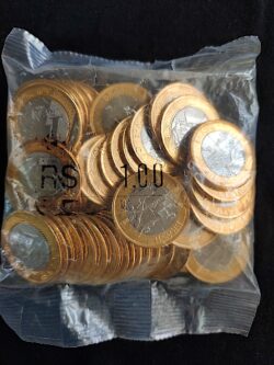 Sachê 50 Moedas 1 Real 2019 25 Anos do Plano Real FC Flor de Cunho