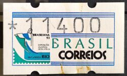 Selo Etiqueta Autômato Brasiliana 1993 11400 Com Mancha