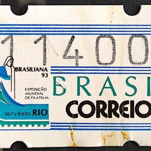 Selo Etiqueta Autômato Brasiliana 1993 11400 Com Mancha
