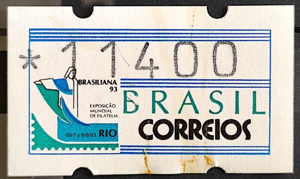 Selo Etiqueta Autômato Brasiliana 1993 11400 Usado