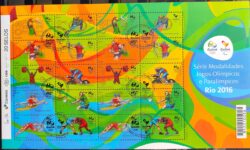 C 3419 Selo 1a Emissao Olimpiadas Paralimpiadas 2015 Folha CBC RJ