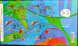 C 3465 Selo Jogos Olimpicos e Paralimpicos Rio 2016 2ª Emissao Olimpiadas Paralimpiadas 2015 Folha CBC RJ