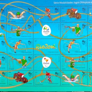 C 3510 Selo Jogos Olimpicos e Paralimpicos Rio 2016 3ª Emissao Olimpiadas Paralimpiadas 2015 Folha